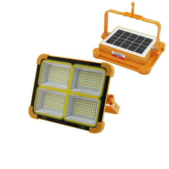 SOLAR LED LİGHT ÇAKARLI SOLAR PROJEKTÖR - POWERBANK KAMP - DIŞ MEKAN GÜNEŞ ENERJİLİ 12000mAh- 84X4=336LED (4401)
