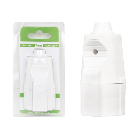 VE-B222W A CLASS BLİSTERLİ TOPRAKLI DİŞİ FİŞ (MADE IN MALAYSIA) (4401)