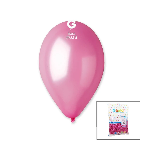 GM-110-33 METALİK - PEMBE BALON 11&apos;&apos; - 28CM - 100 PARÇA (4401)
