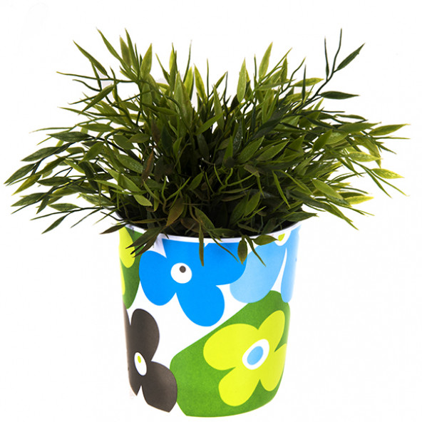 SIA Z16979 Saksı,Mavi Papatyalı Melamin Çiçeklik 14x14cm - 2