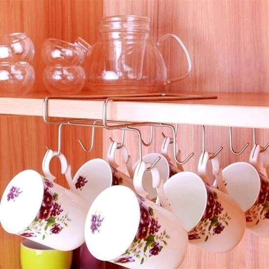 BUFFER® 10 Kancalı Fincan Kupa Bardak Askısı Bardaklık Raf Organizer - 4