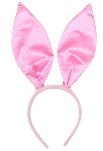 Pembe Renk Saten Kaplama Şekil Verilebilir Tavşan Kulak Taç 35x11 cm (4401) - 2