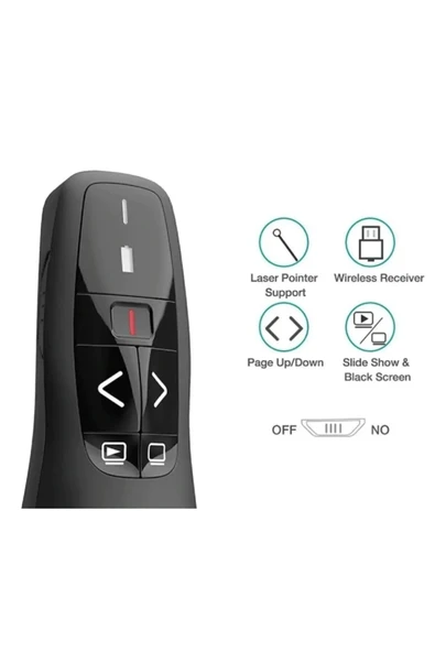 Artvision DK-R400 Lazer Sunum Kumandası Kablosuz Sunum Kalemi Powerpoint Slayt-A26 - 3