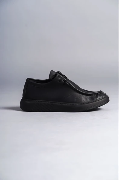 ET170 Tornado Bağcıklı Cilt Erkek Günlük Spor Klasik Ayakkabı ST - Siyah - Resim 4