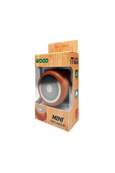 Nettech  ECY-16 Minibox Kablosuz Hoparlör - Speaker - Kahverengi - 2