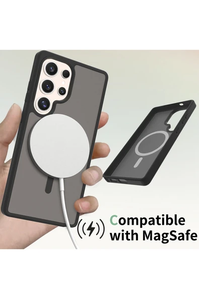 Nettech  Samsung Galaxy S25 Uyumlu Mat Renkli MagSafe Arka Koruma Kılıf - Gold - 2
