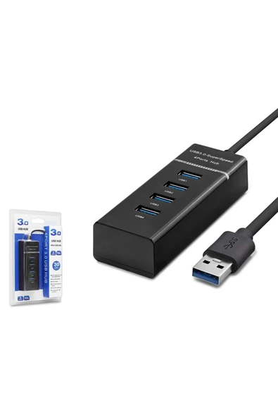 HADRON  Hdx7017 Usb3.0 Hub 3*usb Usb3.0 4ın1 30cm Siyah - 1