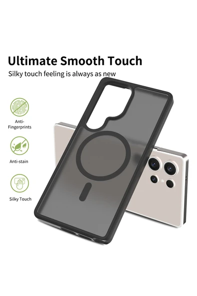 Nettech  Samsung Galaxy S25 Uyumlu Mat Renkli MagSafe Arka Koruma Kılıf - Gold - 3