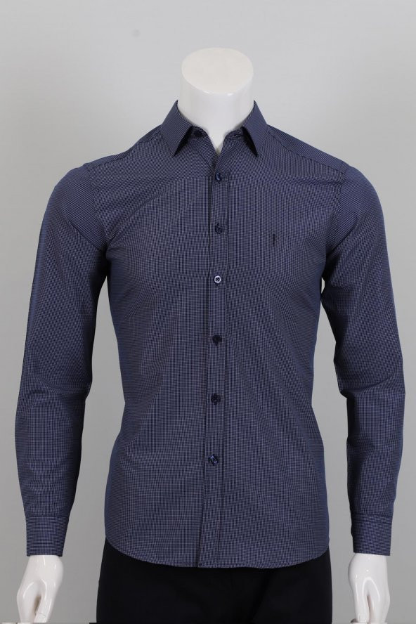 Uzun Kol Slim Fit Desenli Gömlek - 2