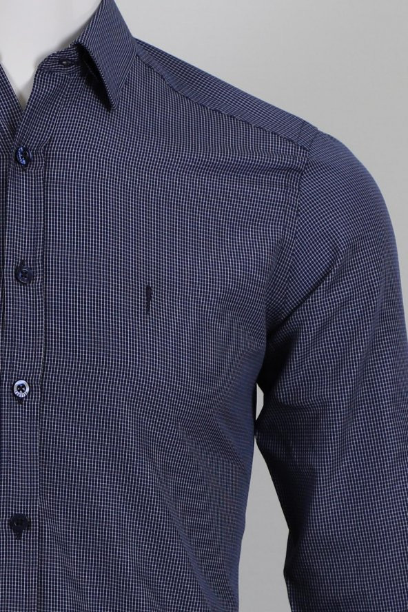 Uzun Kol Slim Fit Desenli Gömlek - 3