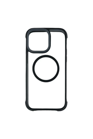 Nettech  İphone 14 Pro Max Uyumlu Nt-n040 Arkası Şeffaf Lüx Magesaf Arka Koruma Kılıf - Siyah - 1