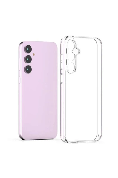 Nettech  Samsung Galaxy A35 Uyumlu Lüx Seri Kamera Korumalı Arka Koruma Kılıf - Şeffaf - 1