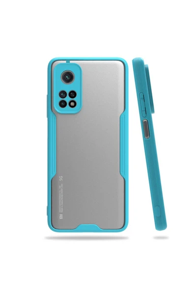 Nettech  Xiaomi Mi 10t Uyumlu Platin Seri Arka Koruma Kılıf - Mavi - 1
