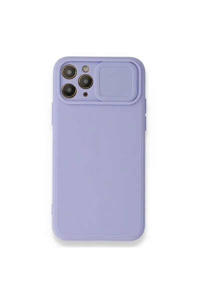 Nettech  İphone 12 Pro Uyumlu Kızaklı Kamera Korumalı Arka Koruma Kılıf - Lila - 1