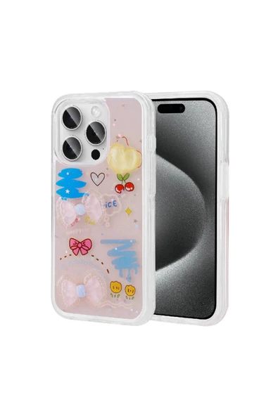 Nettech  İphone 15 Pro Max Uyumlu Mimi Seri Arka Koruma Kılıf - Karışık Renk - 3
