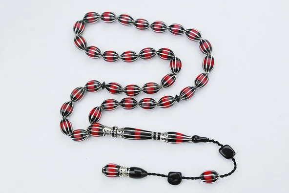 Arpa Model Oltu Taşı Onlu Karpuz İşlemeli Tespih