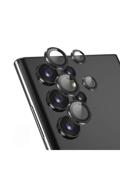 Nettech  Samsung Galaxy S25 Ultra Uyumlu Safir Lens Kamera Cam Koruyucu - Siyah - 1