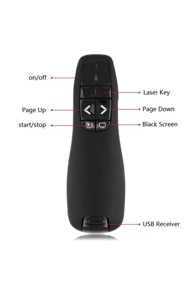 Hubstein DK-R400 Lazer Sunum Kumandası Kablosuz Sunum Kalemi Powerpoint Slayt - A26 - 4