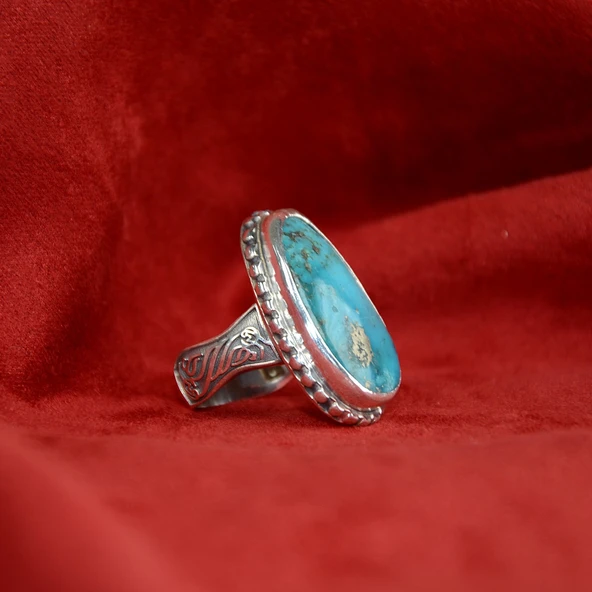 Turkuaz  Rüzgarı Gümüş Yüzük - 4