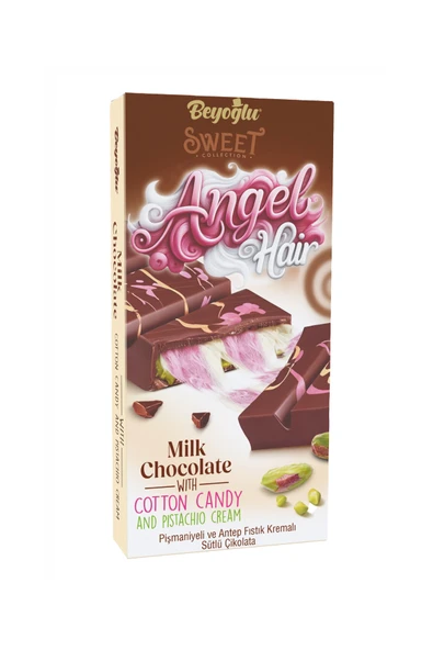 Beyoglu Angel Hair Pişmaniye Ve Antep Fıstık Dolgulu Sütlü Çikolata 170 Gr.