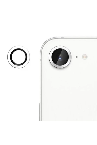 Nettech  Apple iPhone 16E Uyumlu Safir Lens Kamera Cam Koruyucu - Beyaz - 1