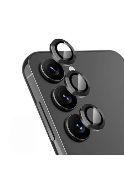 Nettech  Samsung Galaxy S25 Uyumlu Safir Lens Kamera Cam Koruyucu - Siyah - 1