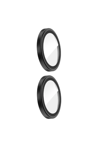 Nettech  İphone 16 Uyumlu Alüminyum Seri Kamera Cam Koruyucu - Siyah - 2