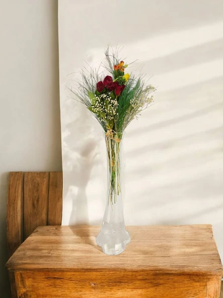 Girist Home Orta Boy Köşe ve Pampas için Dekoratif Cam Vazo - 2