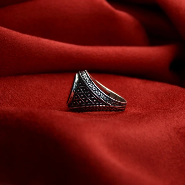 Gece Zırhı Gümüş Erkek Yüzük - 5