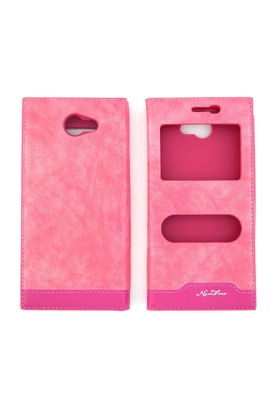 Nettech  General Mobile Gm6 Uyumlu Kapaklı Kılıf Kapaklı Kılıf - Pembe - 1