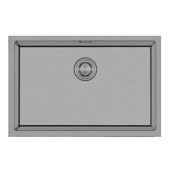 Crauf Stella 4454 PVD Mat Gri 50x40 El Yapımı Paslanmaz Çelik Mutfak Eviyesi