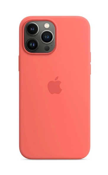 iPhone 13 Pro Max Uyumlu MagSafe Özellikli Silikon Kılıf Pembe