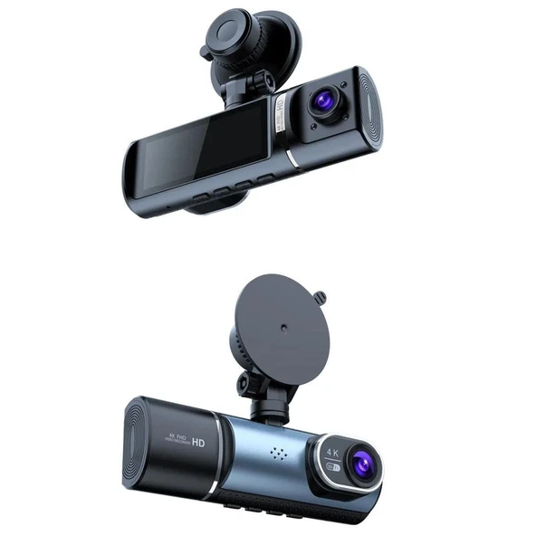 Ayt Powermaster PM-27086 3.16 İnç Tfr Ekran GPS'li 3 Kameralı 4K Görüntülü Oto Araç Kamerası Yol Kayıt Kamerası - 2