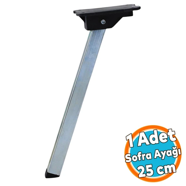 Metal Sofra Ayağı 25 cm Plastik Siyah Taban Katlanır Yer Sofrası Sini Altı Mobilya Ayak Sehpa Masa - 1
