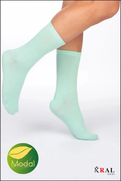 Kadın Soket Çorap (10 ÇİFT) Likralı Pamuklu Dikişsiz Soft Penye Uzun Çorap - 3