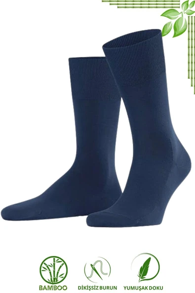 Bambu Erkek Soket Düz Uzun Çorap Klasik Yazlık Dikişsiz 6'lı Premium Set - 7