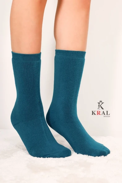 Thermo Özellikli 2X Korumalı (5 Çift) Kadın Termal Renkli Kışlık Yün Havlu Çorap - 2