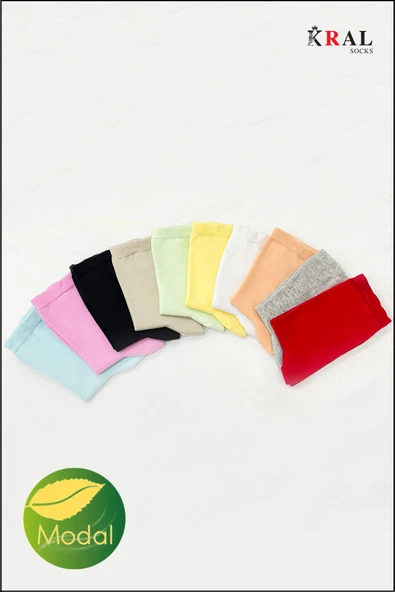 Kadın Soket Çorap (10 ÇİFT) Likralı Pamuklu Dikişsiz Soft Penye Uzun Çorap - 4