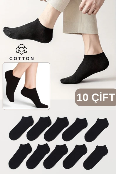 Kadın - Erkek Pamuklu Terletmez (10'LU - 10 ÇİFT) Yazlık Görünmez Çorap