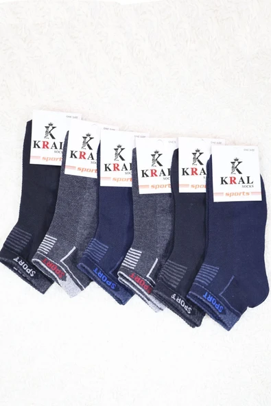 Erkek Çorap Unisex 6 Çift Dikişsiz Pamuklu Derbili Pamuklu Kadın Çorap - 8