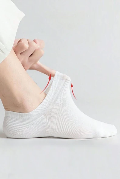 Kadın - Erkek (8 Lİ - 8 ÇİFT) Pamuklu Terletmez Yazlık Görünmez Çorap Seti - 4