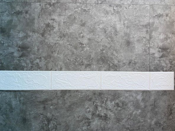 Renkli Duvarlar Kendinden Yapışkanlı 10 Adet 7-70 cm Beyaz Tuğla Desen Bordür - 2
