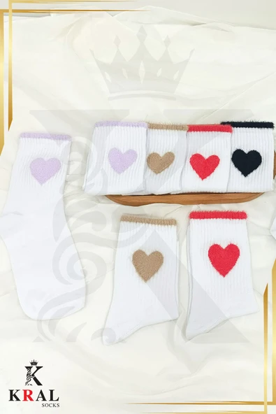 Kadın (4 ÇİFT) Çeyrek Soket Soft Kalp Model Pamuklu Terletmez Çorap Seti - 3