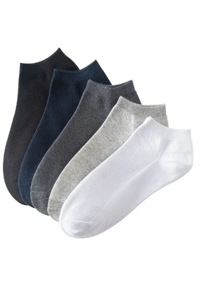 Erkek Çorap Pamuklu Extra Konforlu Ve Yumuşak File Vedili 5 Çift Kutulu Çorap Seti - 7