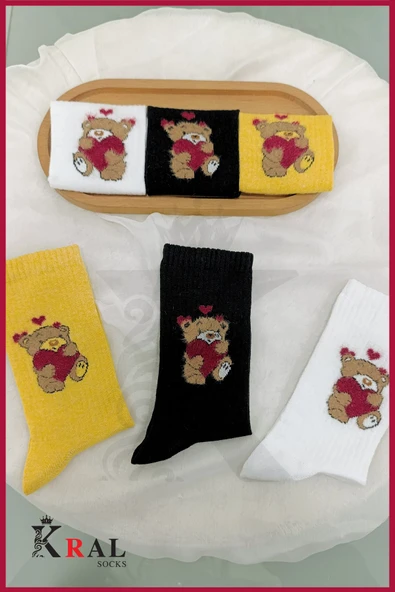 Kadın (6 ÇİFT) Çeyrek Soket Soft AŞK Model Pamuklu Terletmez Çorap Seti - 7