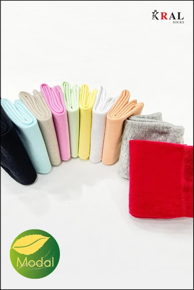 Kadın Soket Çorap (10 ÇİFT) Likralı Pamuklu Dikişsiz Soft Penye Uzun Çorap - 2