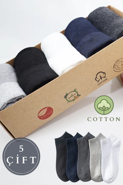 Erkek Çorap Pamuklu Extra Konforlu Ve Yumuşak File Vedili 5 Çift Kutulu Çorap Seti