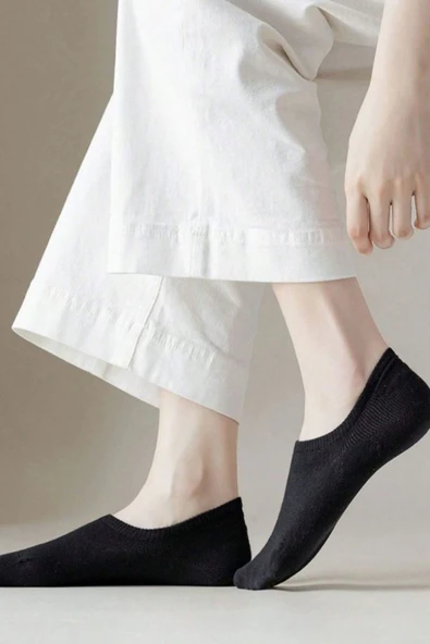 Kadın - Erkek (8 Lİ - 8 ÇİFT) Pamuklu Terletmez Yazlık Görünmez Çorap Seti - 5