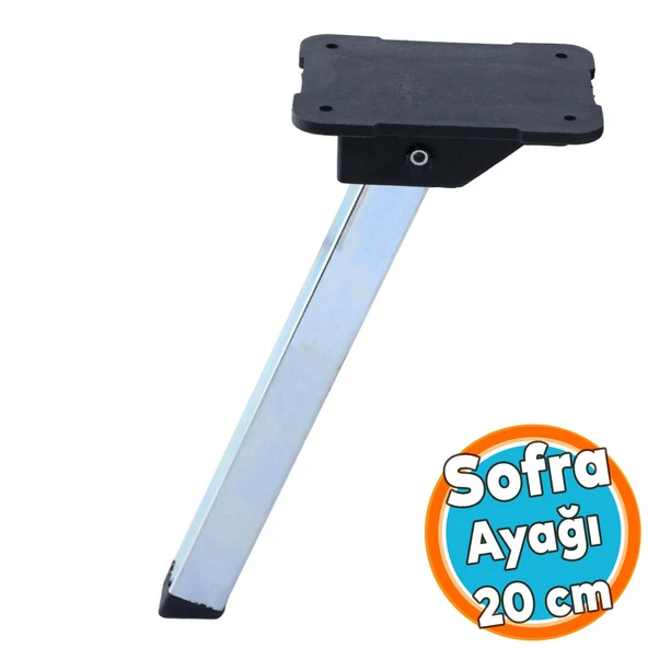 Metal Sofra Ayağı Plastik Siyah Taban Katlanır Yer Sofrası Sini Altı 20 cm (4 Adet) - 7