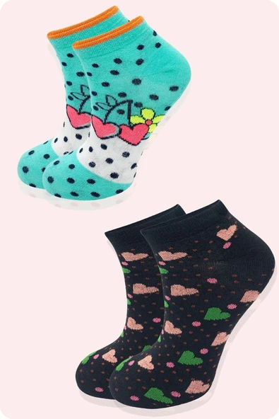 Yazlık Penye - Kadın Patik Çorap 8'li (8 Adet) Parfümlü Desenli - 5